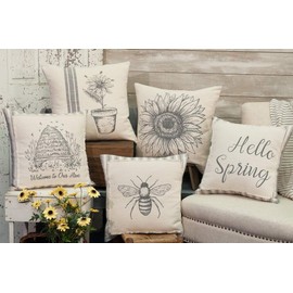 Piper Classics Welcome to Our Hive Throw Pillow Cover, 18" x 18"