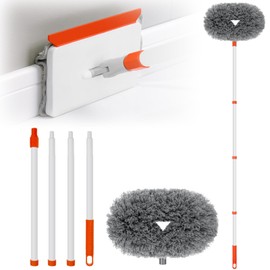 Qaestfy Ceiling Fan Cleaner Duster & Baseboard Cleaner Tool with Handle, Extendable Long Handle with Reusable Pads for Floorboard, Ceiling Fan Blade Cleaner Duster