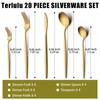 20 Piece Gold Silverware Set for 4, Terlulu Stainless Steel