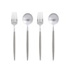 Cutipol GOA Warm Gray/Matte Silver Dessert (2 Forks and Spoons)