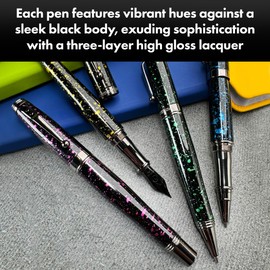 Monteverde Invincia Vega Starlight Purple Fountain Pen - Extra Fine Nib, Artistic Design, Precision Writing Instrument