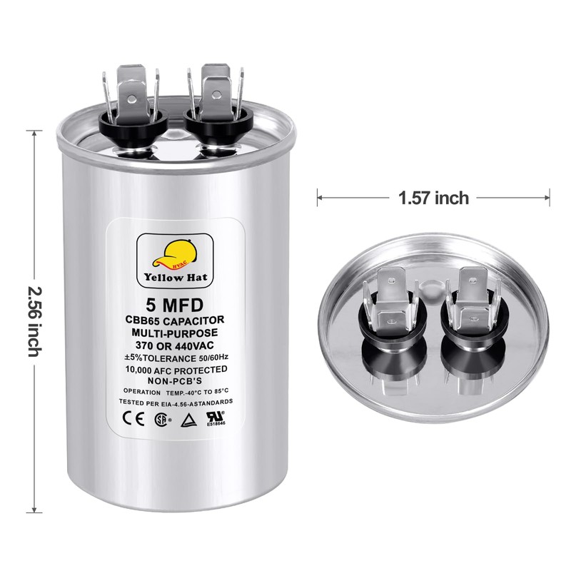 Capacitor for Air Conditioner 5 uf MFD 370 or 440