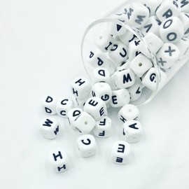 abalorio de silicona de 26 letras, 52 piezas de abalorio de silicona para hacer joyas, manualidades, suministros de beeding