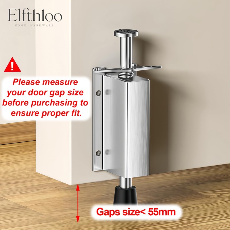 Kickdown Foot-Operated Door Stopprer, Stainless Steel