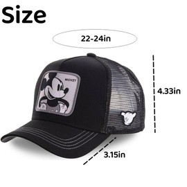 QENIN Anime Cartoon Hats Men Women Hip Hop Dad Mesh Hat Trucker Cap for Outdoor Sports Decoration（Black）