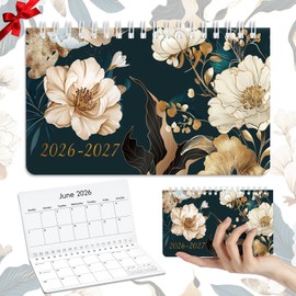 ReliThick 2026-2027 Spiral Pocket Calendar for Purse Small Monthly Planner Notebook with PVC Cover Pocket Calendar Journals Notepads Christmas New Year Appreciation Gift(Elegant Magnolia)
