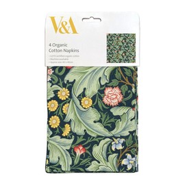 Cloth Napkins - Set of 4 - Organic Cotton - V&A Design - Floral Leicester Wallpaper by J.H. Dearle - Reusable Tableware