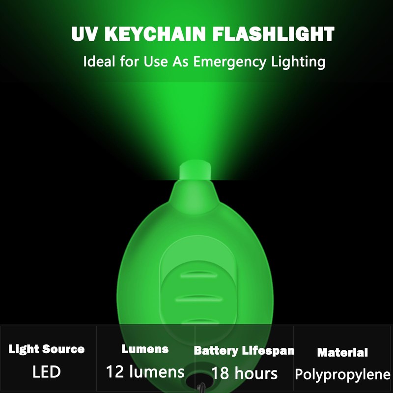Daemson Mini LED Green Light Keychain Flashlight, Small Keychain Flashlight