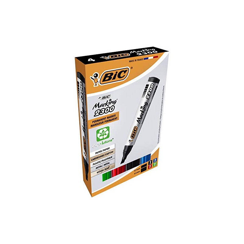 BIC Marking 2300 Ecolutions Permanent Markers - Assorted Colours, Pack