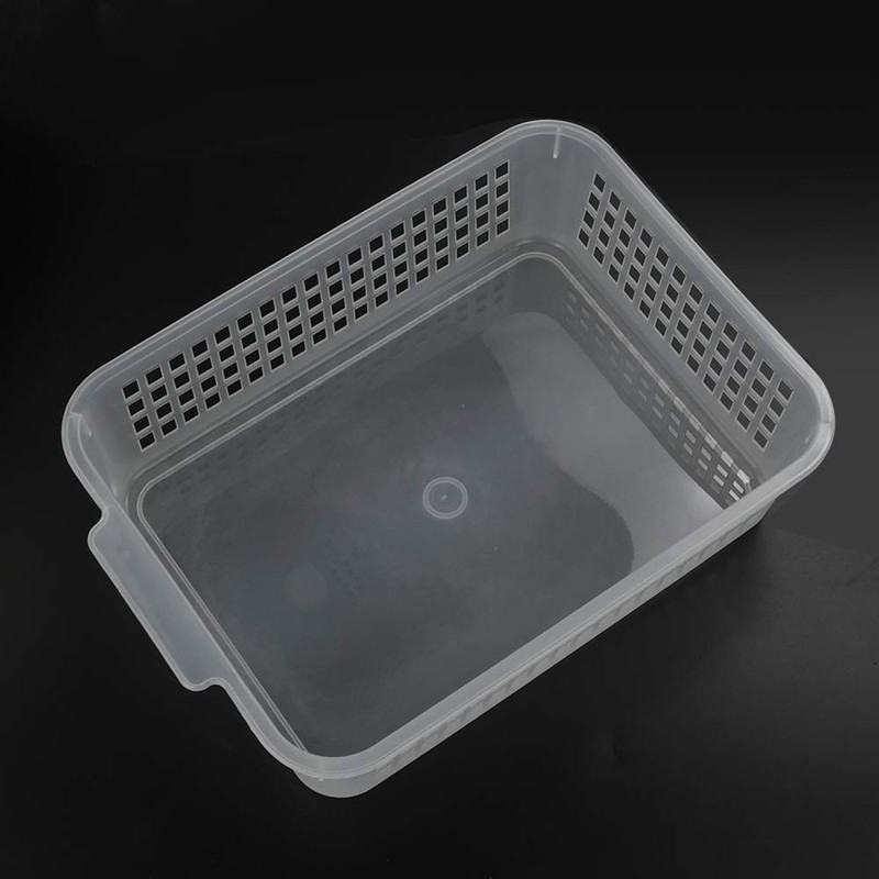 Qsbon Rectangular Plastic Storage Organization Trays Baskets in Clear, 6-Pack