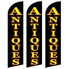 3 Windless, Swooper, Flutter, Feather, Banner Flags ANTIQUES by Mission Flags