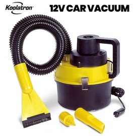 Koolatron 12 Volt Wet/Dry Canister Vacuum Cleaner - Handheld Car Cleaner with Attachments & Heavy Duty Suction, Compact and Portable Design, Ideal for Cleaning Vehicle, Truck, Carpet, Floor Etc