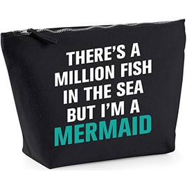 Hippowarehouse There's a million fish in the sea but i'm a mermaid printed make up cosmetic wash bag 18x19x9cm