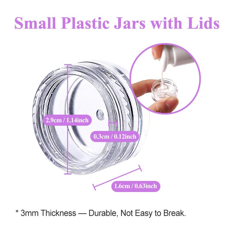 Pack of 50 Empty Cream Jars 5 ml Transparent Travel