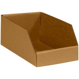 BOX USA BBINBWZ618K Open Top Bin Boxes, 6" x 18" x 4 1/2", Kraft (Pack of 50)