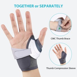 KD Thumb Brace: CMC Thumb Brace for Osteoarthritis CMC Joint Arthritis Pain, Thumb Splint Stabilizer with Thumb Sleeve, Flexible (Medium, Right Hand)