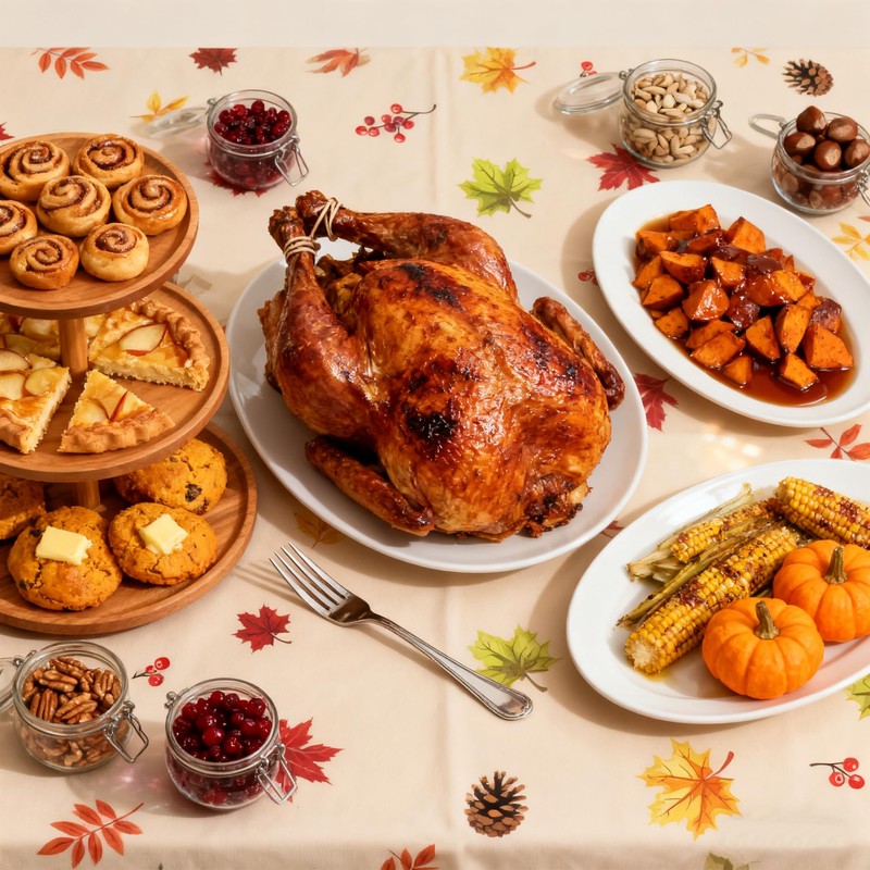 IMISHM Thanksgiving Tablecloth Pack Disposable Plastic Tablecloths for Rectangle Tables