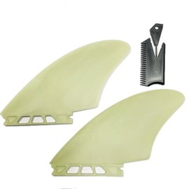HFEXI HF-FTK2-BK2 for Future Surfboards K2 TWIN KEEL 4.65" 2 Piece Set with Wax Comb + Finkey
