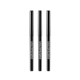 KISS New York Professional Retractable Eyeliner, Luxury Intense Highly Pigmented Eye Makeup, Long-Lasting, Water-Resistant, Smudge-Proof, Smooth Gliding (3 PACK, Blackest Black)