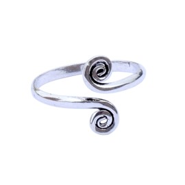 sara creation 925 Sterling Silver Spiral Toe Ring for Women Girls Body Jewelry Adjustable Toe Ring