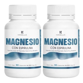 Karabellus Magnesio Duo Pack, Cápsulas 500 mg, 180 Total de Cápsulas. | 90 Cápsulas por Frasco, 2 Frascos