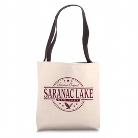 Saranac Lake New York - Saranac Lake NY Label Tote Bag