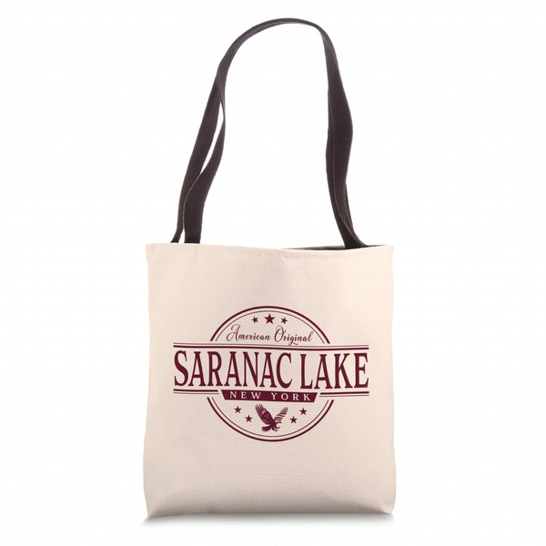 Saranac Lake New York - Saranac Lake NY Label Tote