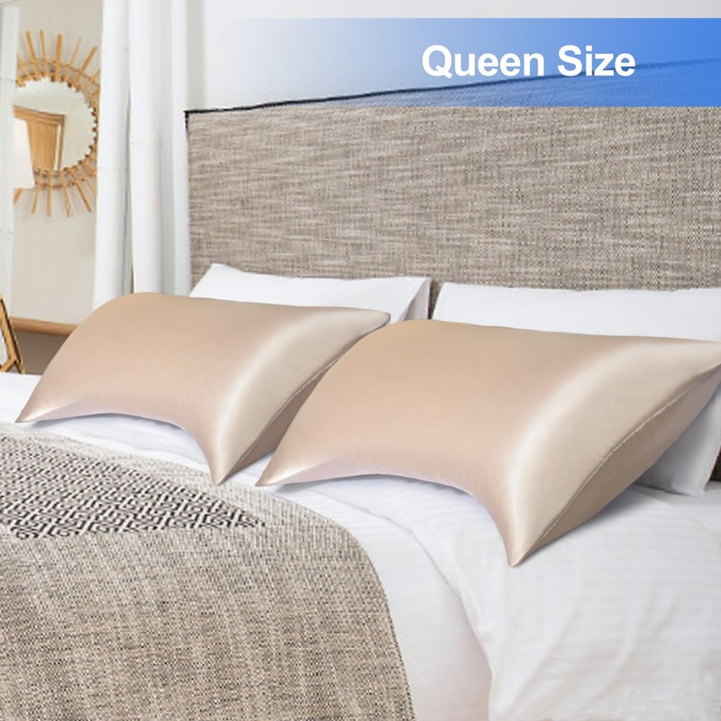Side Sleeper Pillow Cases, Curved Pillow Satin Pillowcase with Full