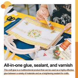 Craft Glue, 200ml Gloss Effect All Purpose Glue, All-in-one Glue, Sealer, and Finish, Essentials for Everyday Crafting, DIY and Decoupage, Decoupage Glue Suitable for Wood, Paper, Fabric