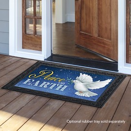 Briarwood Lane Peace on Earth Dove Christmas Doormat Olive Branch Indoor Outdoor 30" x 18"