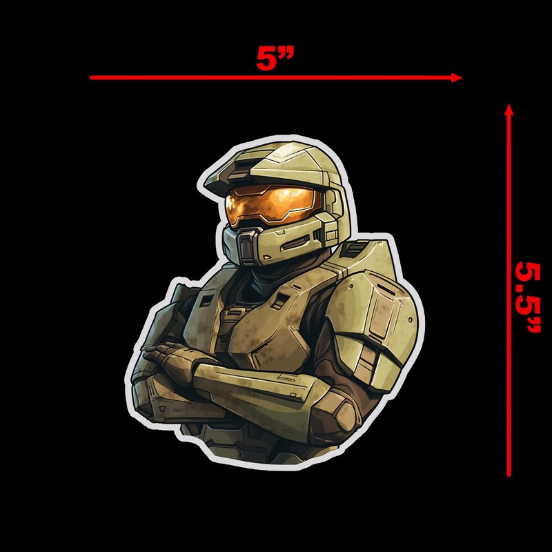 Master Chief Video Game Sticker Decal Notebook Car Laptop 5"x5.5"