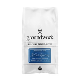 Groundwork Certified Organic Whole Bean Coffee, Silver Lining Holiday Blend 2020, 12 oz Bag