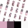 Press on Nails Square Medium Pink 24Pcs Glossy Full Cover