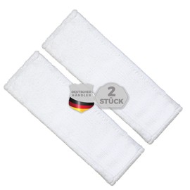 Okaei Pack of 2 Mop Cover (40 cm) – Premium Floor Mop Cover Made of 100% Microfibre – Mop Cover for Thorough Cleaning of Smooth and Slightly Uneven Floors – Microfibre Mop Cover, White