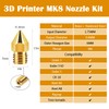 TIOPY MK8 3D Printer Nozzle Set 0.4 mm, 2 Pieces