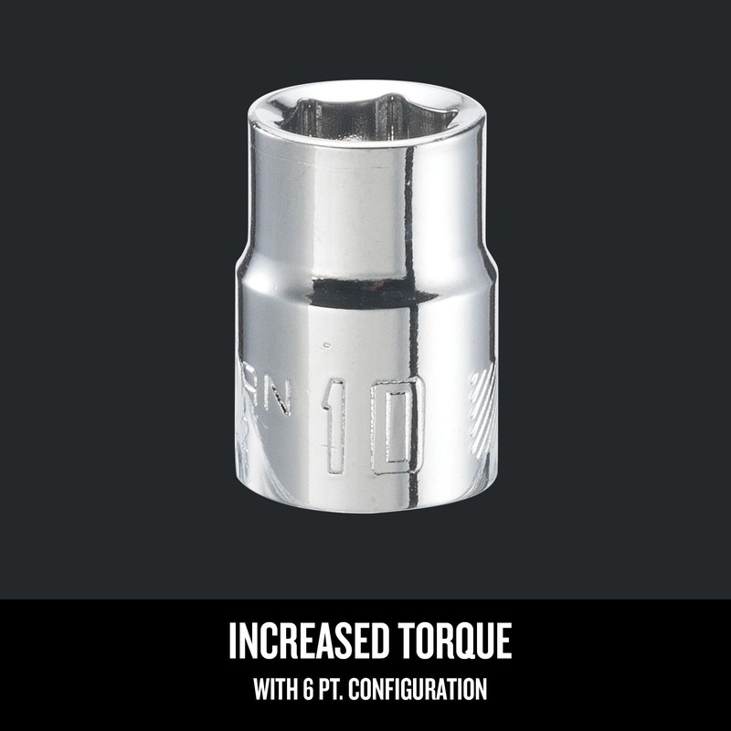 CRAFTSMAN Shallow Socket, Metric, 3/8-Inch Drive, 10mm, 6-Point (CMMT43542)