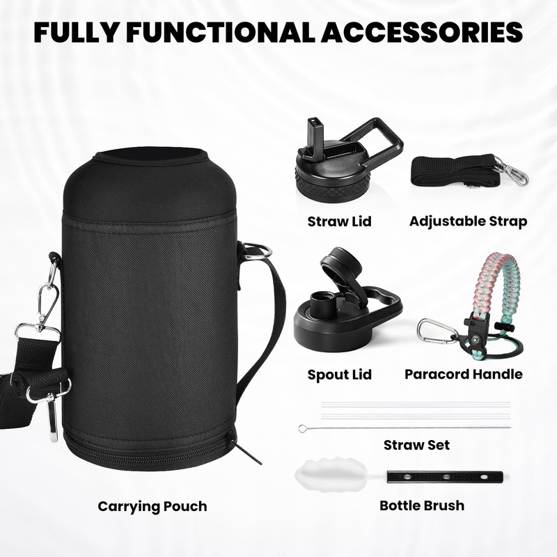 RAYMYLO Insulated Water Bottle 64 oz, Triple Wall Vacuum Stainless