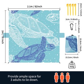 NewDoar Stranddecke Sanddicht Extra Groß für 1-3 Erwachsene Sandfreie Strandmatte Picknickdecke Wasserdicht Übergroße Leichte Picknickmatte für Camping Wandern Strandreisen-2 * 2.1M/1-3person