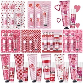 Loopeer 12 juegos de crema de manos para el día de San Valentín, regalos de bálsamo labial a granel, regalo del día de San Valentín, regalo de fiesta 