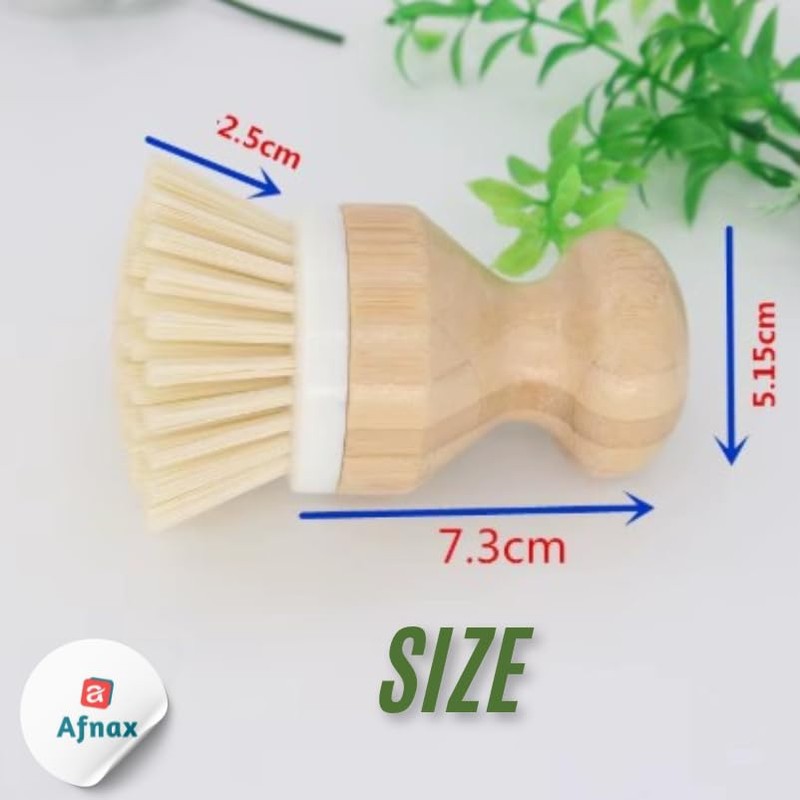 Afnax Cleaning Bamboo Palm Scrub Brush for Pots, Dish, Pan,