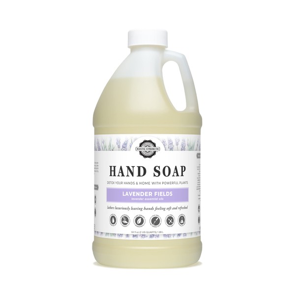 Rustic Strength Liquid hand soap, Lavender Fields, 64oz refill
