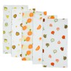 PENG'S M Muslin Burp Cloths 5-Pack 20''x10'' Pumpkin Baby Burping