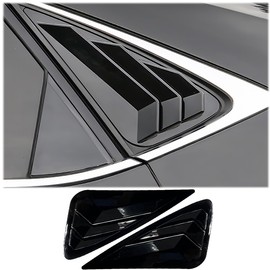 MUXEE 2Pcs Side Vent Window Louvers for Lexus NX300 2018-2021,NX300h 2015-2021,NX200T 2015-2017 - ABS Print Sport Window Decorative Covers, Exterior Trim Accessories - Bright Black