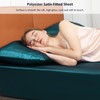 Lirex Satin Fitted Sheet, Luxurious Silky Smooth Polyester Bedding Soft