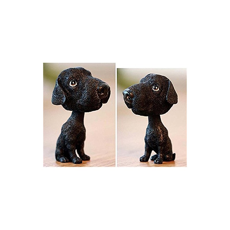 Kangkang@ [Black Labrador] Bobbleheads Car Ornaments Resin Car Decoration4.7x2.3''