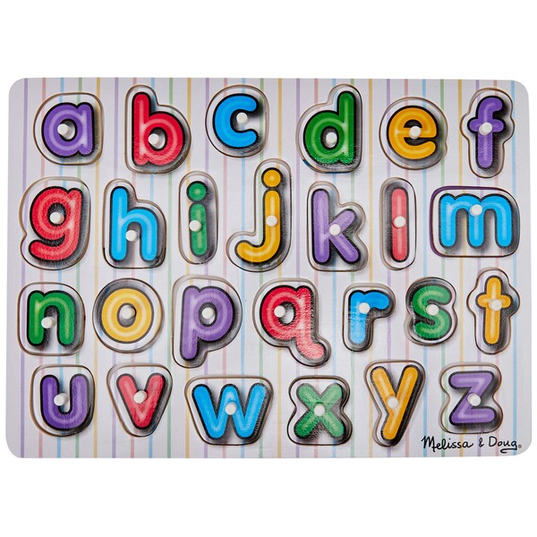 Melissa & Doug See-Inside Alphabet Wooden Peg Puzzle (Frustration-Free Packaging)