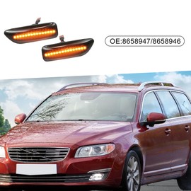 A ABSOPRO Side Marker Turn Signal Light NO.8658947/8658946 for Volvo V70 2001-2007 for Volvo V70 2.4l 5 Cylinder 2001-2002 (Set of 2)