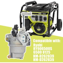 RY906500 Carburetor Fit for Ryobi RY906500S 6500 8125 Watts Generator for Homelite Ryobi HM-D262839 D262839 with Air filter spark plug (7)