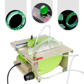 BANLICALI Mini Table Saw, 1380W Multi-Functional Tabletop Saw w/Cutting Blades, 500~7000RPM Infinitely Adjustable Speed Electric Rock Cutting Machine for Jade Cutting, Grinding, Polishing, DIY Making