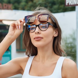 Face Shadow Polarised Over Sunglasses for Women Over Normal Glasses, Over Glasses for Glasses Wearers, UV400 Protection, Oversized, Ultra Light, Driving, Fishing, Xl-gradient purple frame/gradient